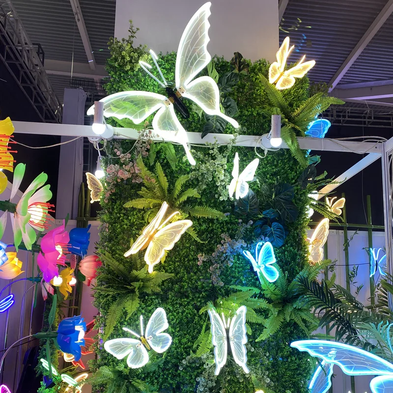 Dynamische Leuchtende Schmetterlingslichter — Weihnachtsdekoration, Wandakzente für Innen- und Außenbereiche, und Gartenschmuck – Detail 3