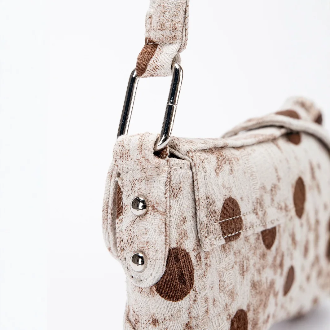 موضة قماش ليوبارد طباعة حقيبة كتف العلامة التجارية رائعة غير المتماثلة المرأة السرج حقيبة الراقية البقرة نمط جديد الأبيض حقيبة تحت الإبط