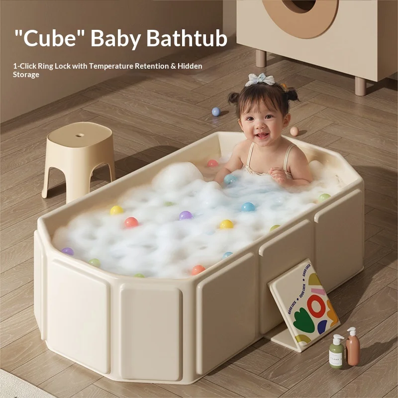Vasca da bagno grande per bambini da 0 a 5 anni Vasca pieghevole per bambini Sit Lie Down Lavabo da bagno per neonato all-in-one Mantieni calde le vasche per bambini
