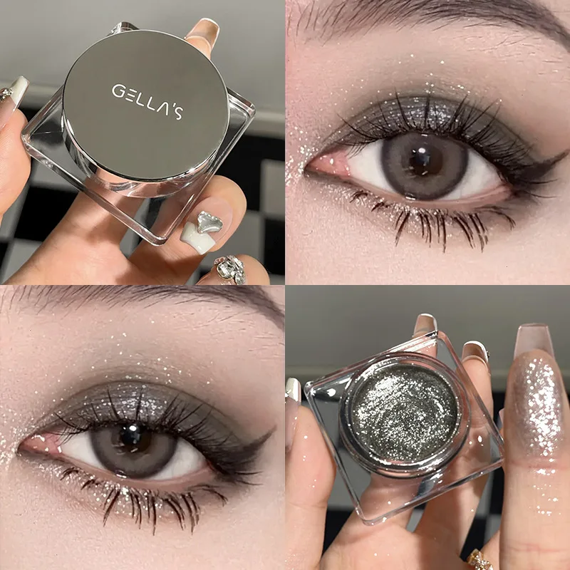 Gellas Glitter Gel Eyeshadow Polarized Black Shattered Feeling A Tear Glitter Monochrome Liquid Longlasting Eye Shadow Cosmetics