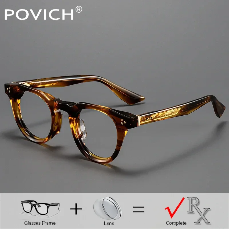 

Round Acetate Photochromic Optical Glasses Men Multifocal 1.74 Progressivec Eyeglasses Doctor With Prescription Eyewear Vintage