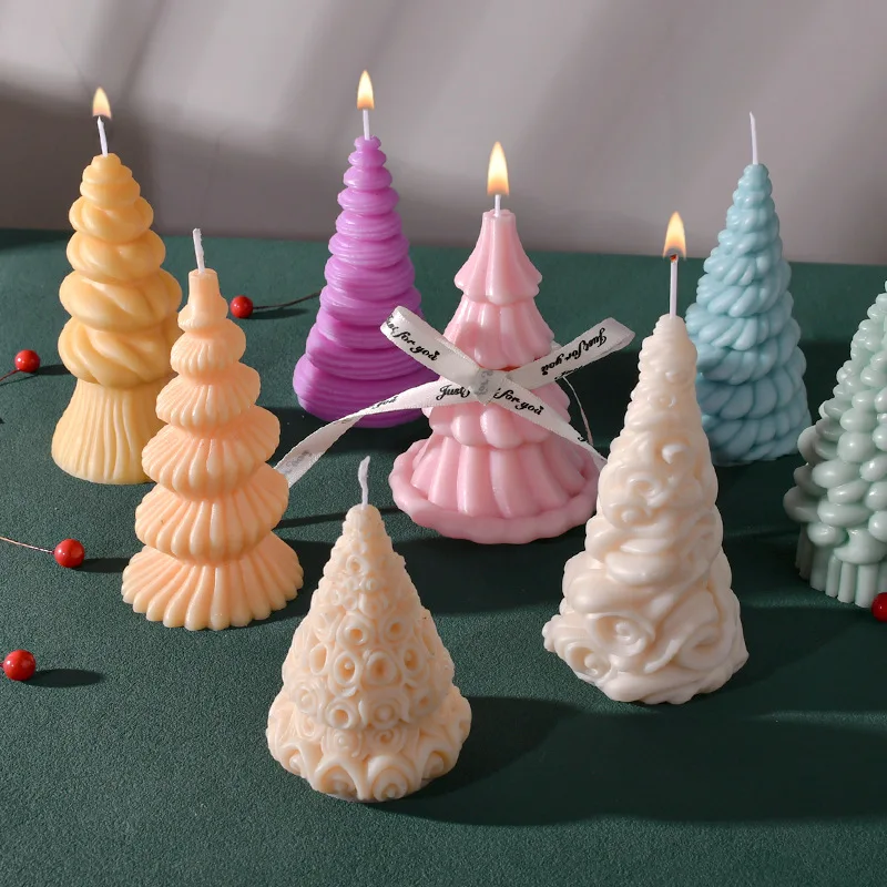 Christmas Tree Aromatherapy Candle Silicone Mold Party Decoration Plaster Decoration Creative Christmas Abrasive Tool Cross-Bord