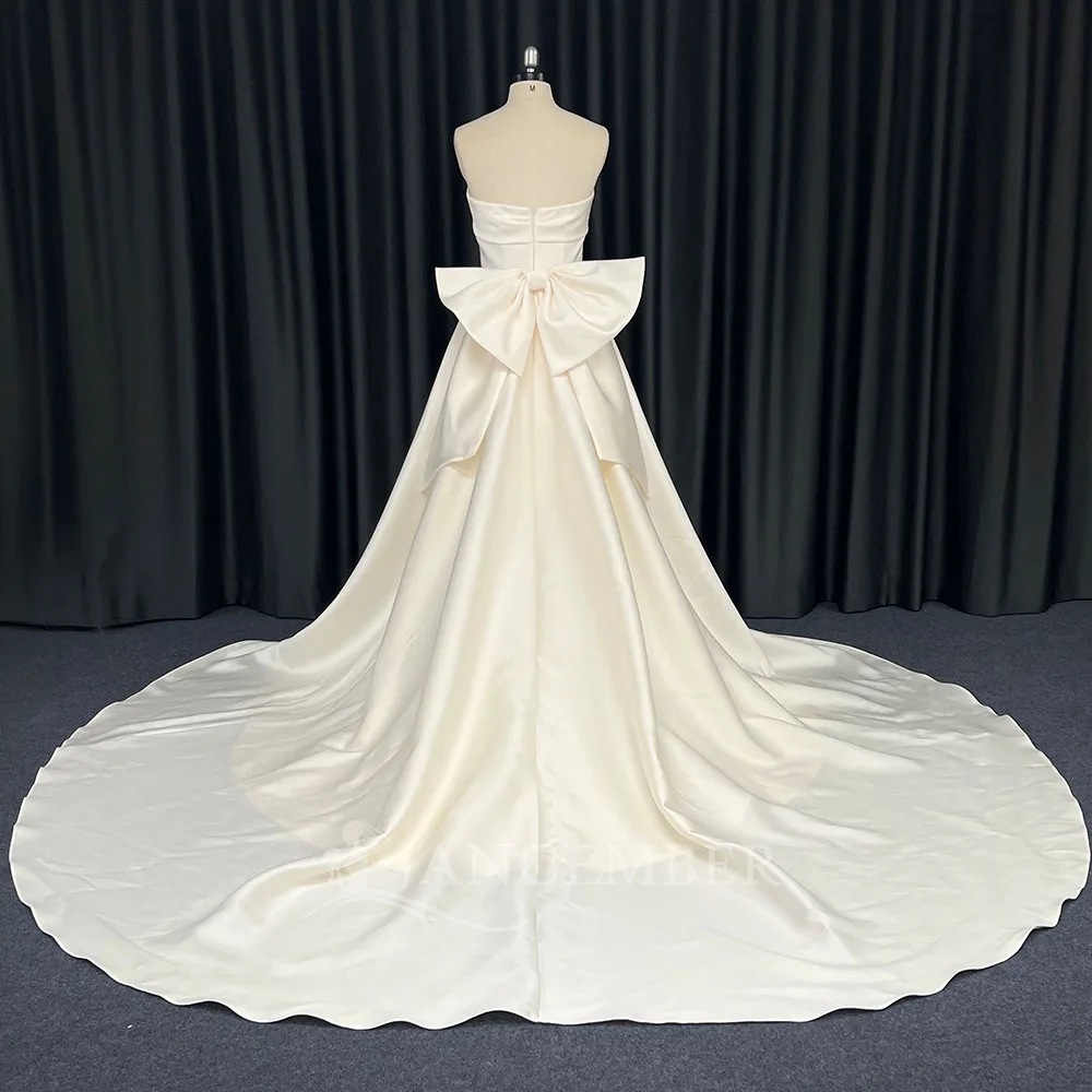 Fascinantes vestidos de Novia de línea A para mujer, exquisitos apliques, Vestidos de Novia de satén, preciosos Vestidos sin tirantes, Novias Boda