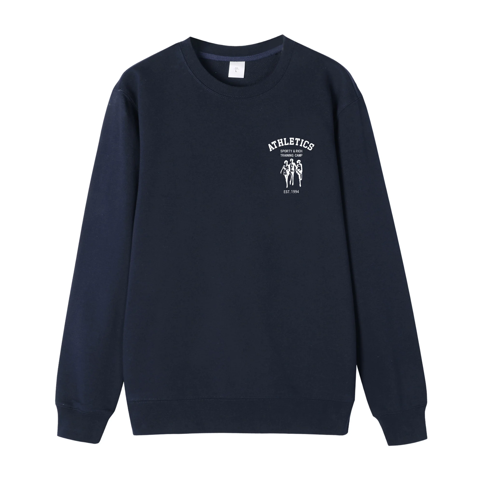 الأمريكية خمر نمط الرياضة نادي الطباعة بلوزات الإناث فضفاضة القطن عارضة البلوز الخريف طويلة الأكمام Crewneck البلوز