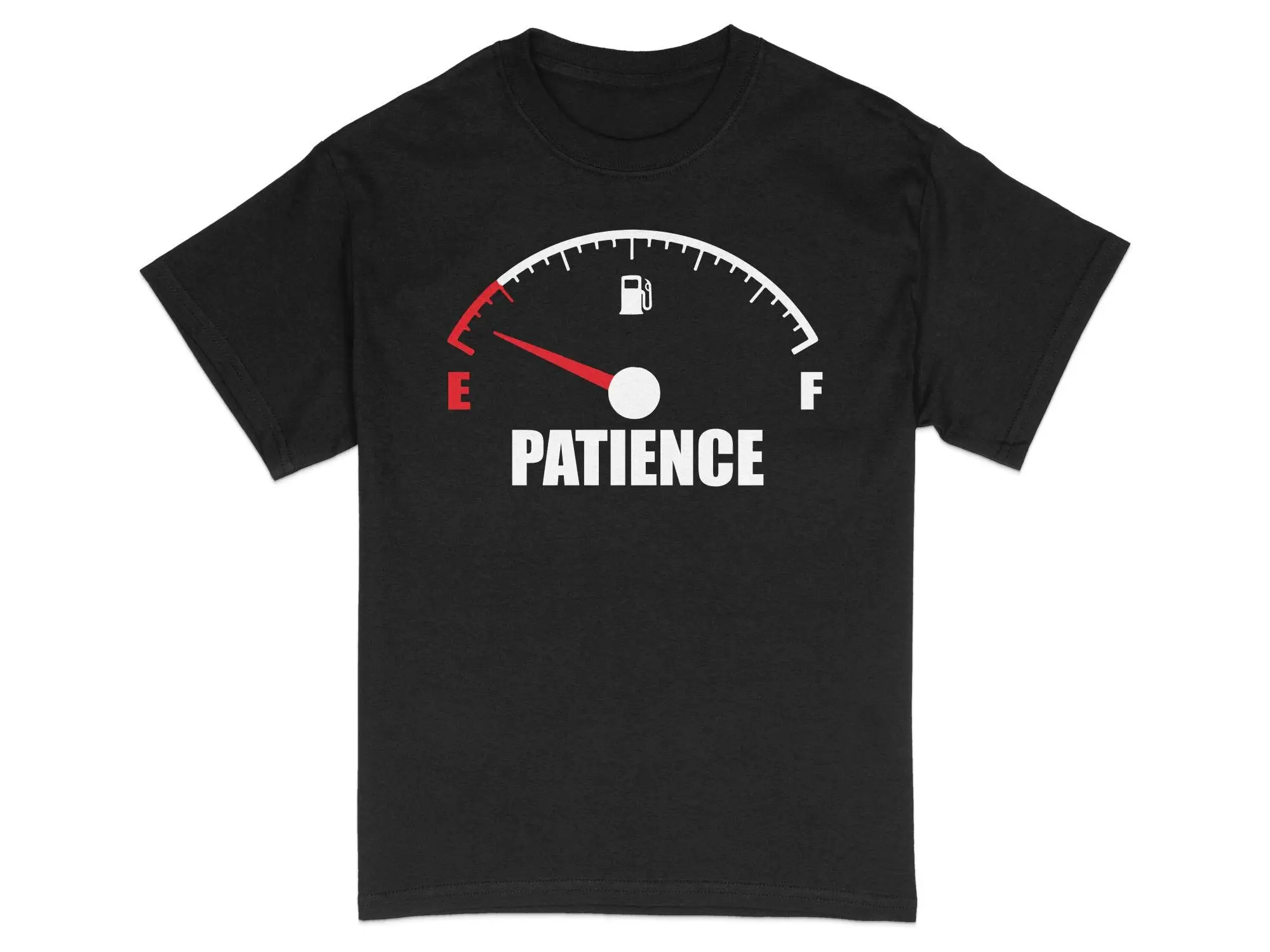 Funny Patience Meter T Shirt Gas Gauge Empty Full Humor for Friend