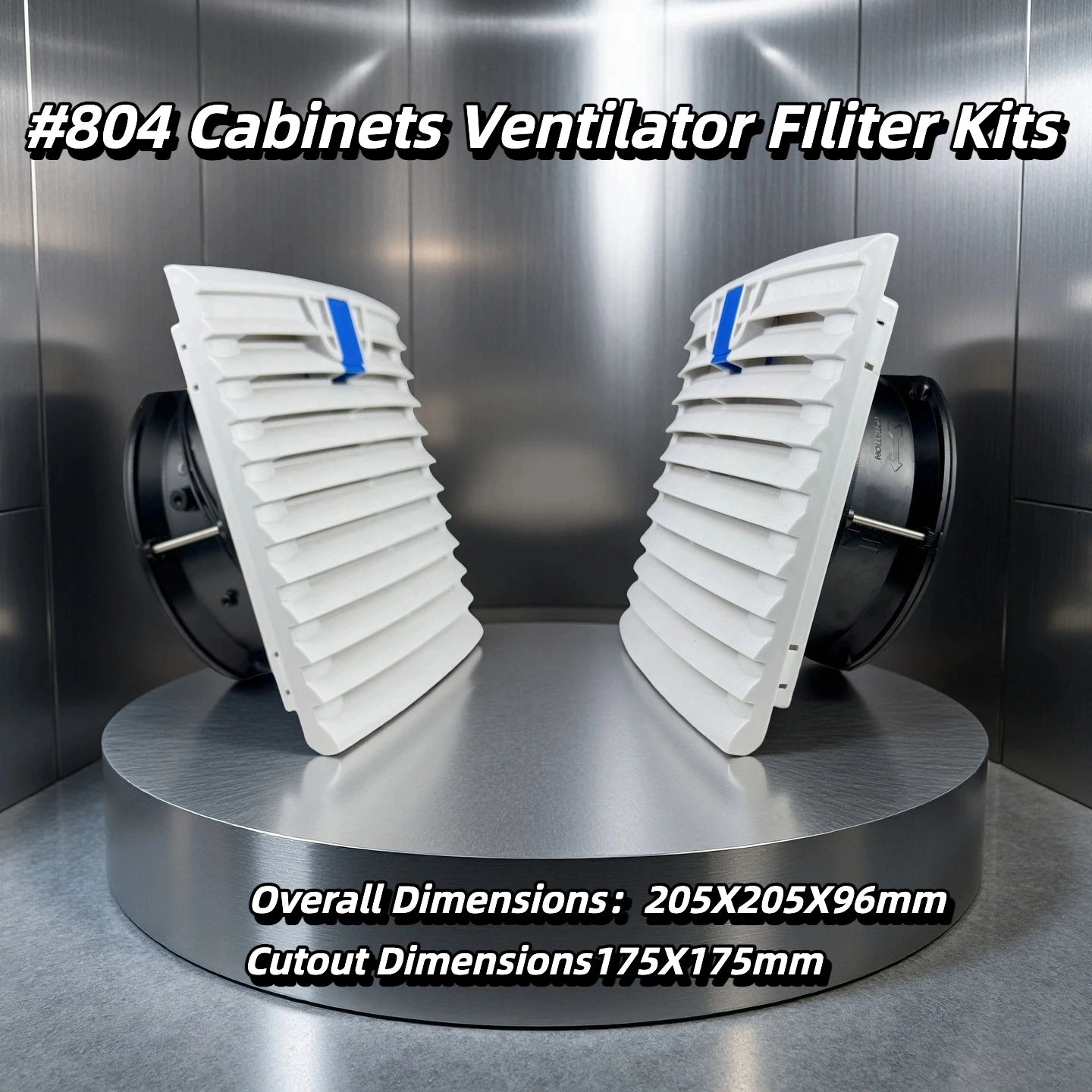 804 IP44 Ventilation Filter Kit w/ 172mm 12V 24V 115-230V AC | Dustproof & Splash-Proof Cooling for Cabinets Enclosure Case