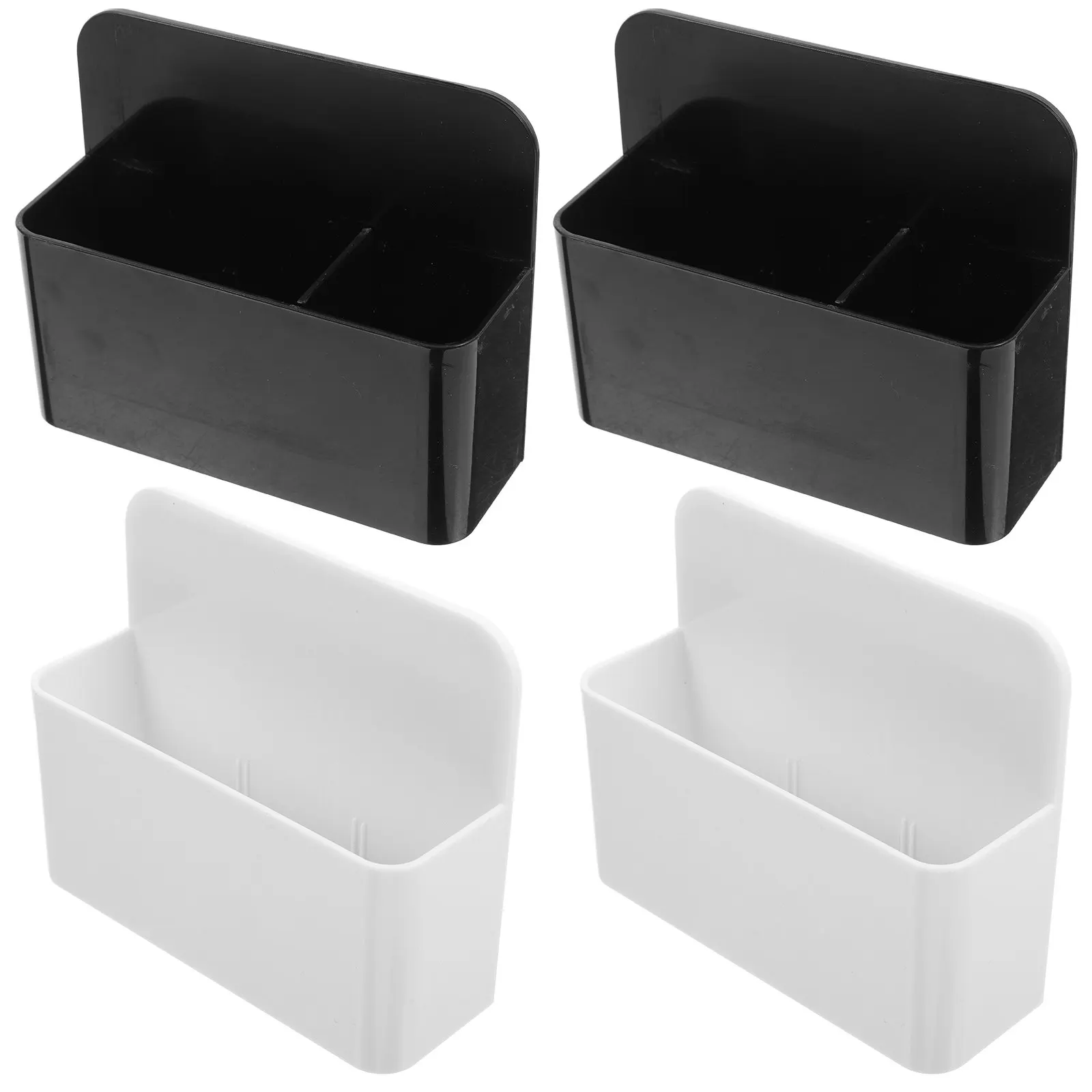 4Pcs Magnetic Pencil Holders Black White Dry Erase Marker Organizer Wall Mounted Fridge Marker Cup Stationery Pencil Holders
