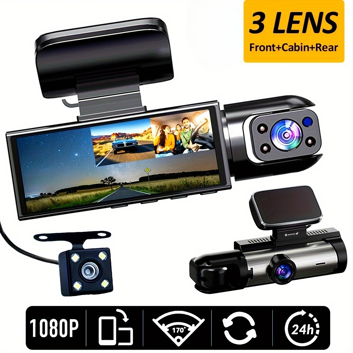 

Этот видеорегистратор имеет фронтальную камеру, светодиодным дисплеем и кнопками управления. Простота установки и подходит для автомобилей.