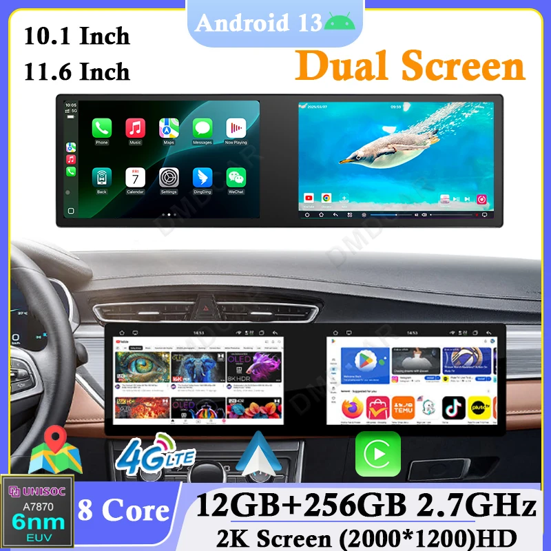 

20 "23" двойной экран Android 13 автомобильный мультимедийный DVD-плеер радио для Toyota Corolla Prado Nissan Mazda GPS Navi Carplay Auto