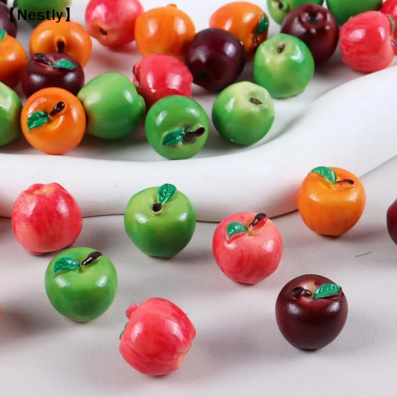 10Pcs Miniature Food Toy Realistic Snake Fruit Pear 3D Fruit Model DIY Dollhouse Accessory Home Decoration〔Nest〕