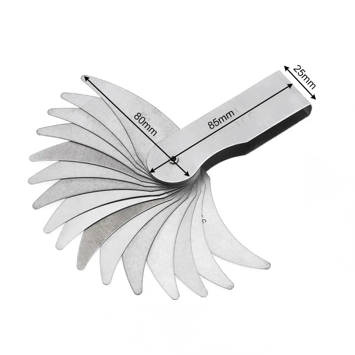 Imagem -02 - Calibre do Raio do Calibre r para Verificar o Passo da Linha Lâmina 16 R52 100 Aço Inoxidável