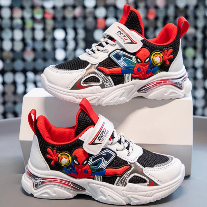 Scarpe per bambini Disney Fashion Cartoon Spiderman Sneakers per ragazzi scarpe sportive traspiranti scarpe da bambino antiscivolo scarpe da studente