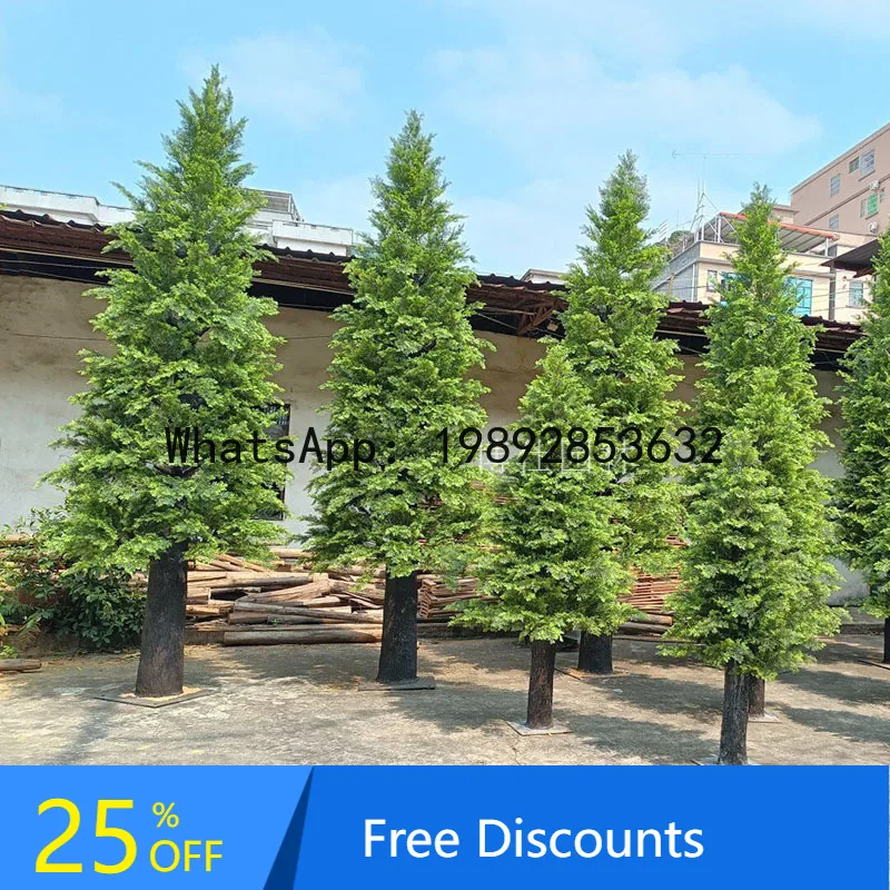 CZ Artificial Dragon Cypress Pine Tree Indoor and Outdoor Garden Project Fake Tree Mall Hotel Decoration Green Plant