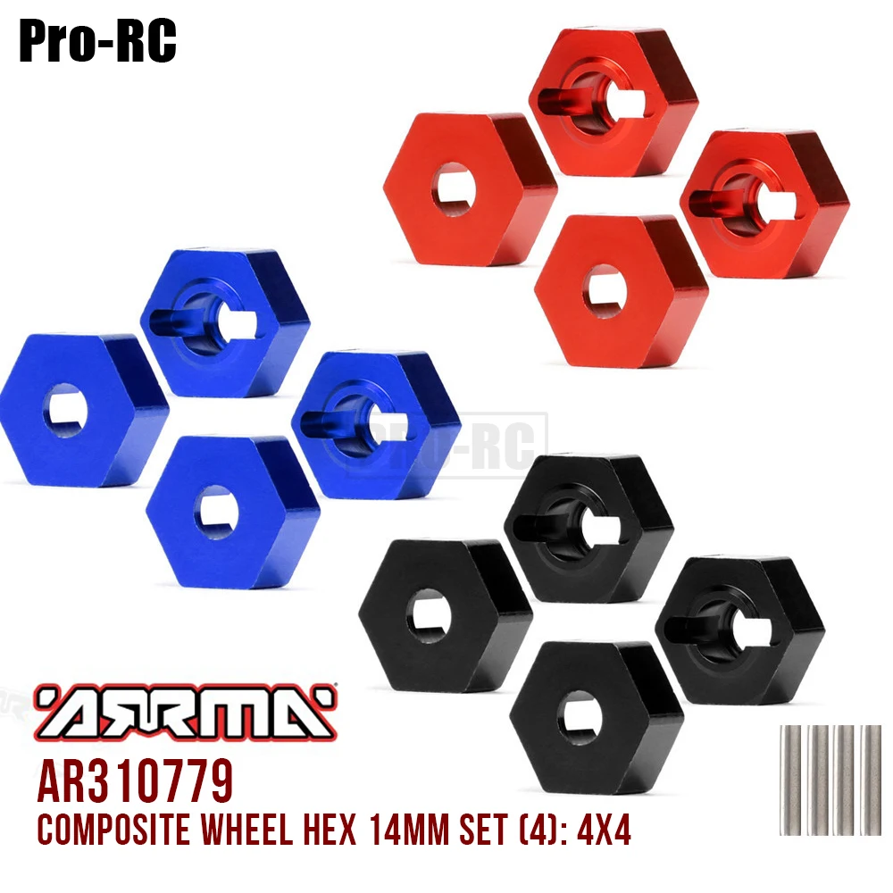 4Pcs Aluminium Wheel Hex 14MM AR310779 AR310871 for ARRMA 1/10 BIG ROCK GRANITE SENTON TYPHON VORTEKS Rc Car Parts