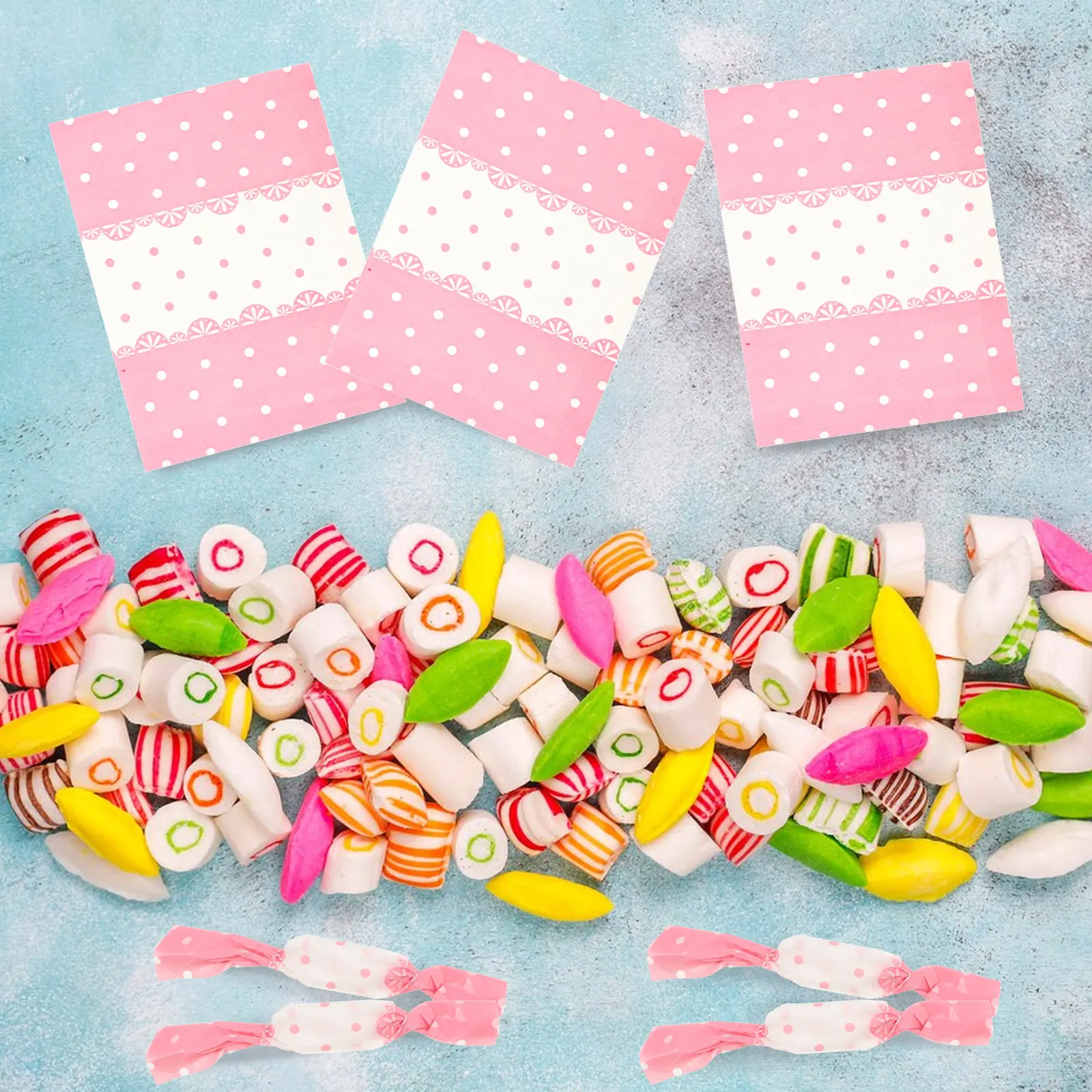 100Sheets Dot Pattern Candy Paper Decorative Wrapping Paper Sweet Treat Packaging Food Safe Candy Wrappers Sweet Treat Packaging