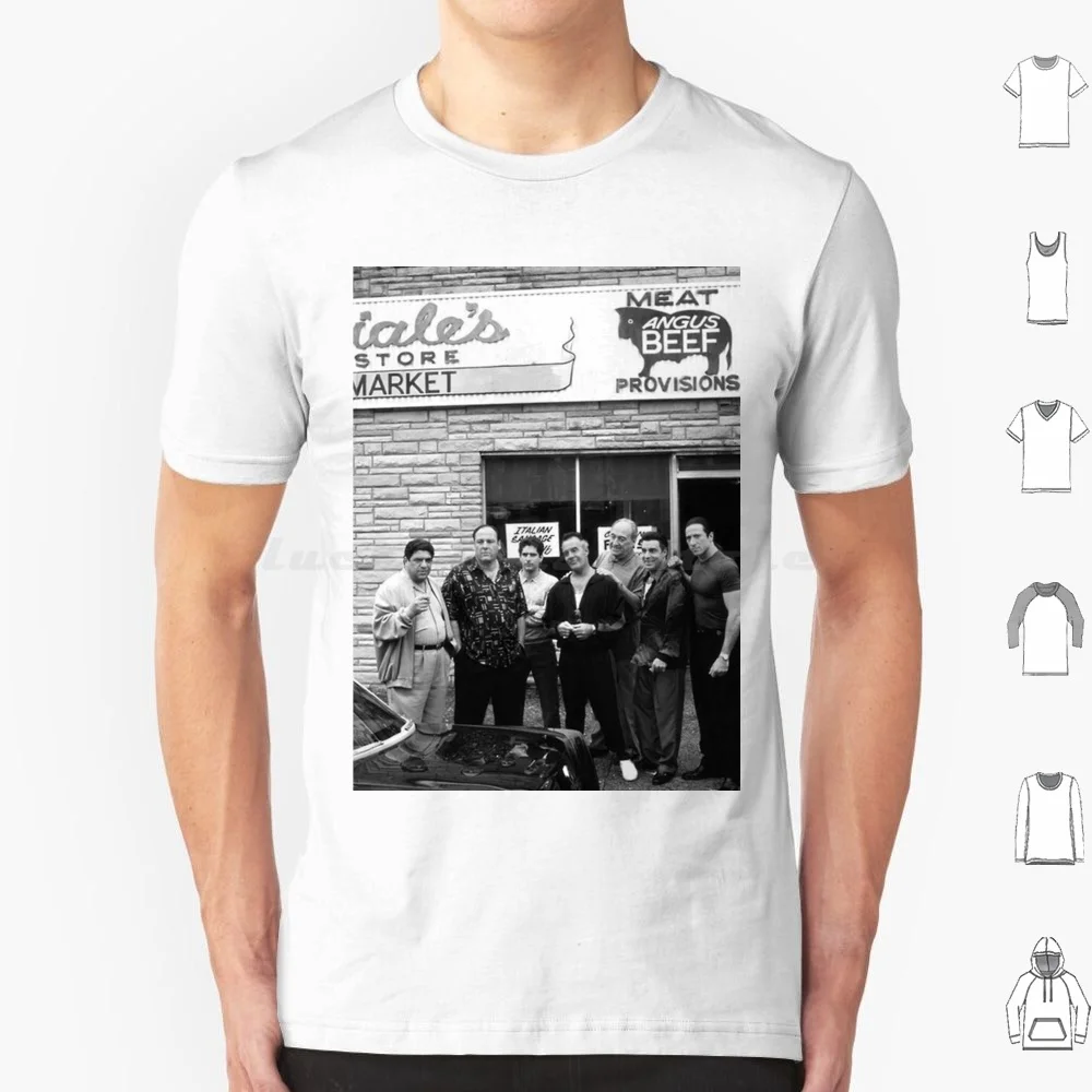 Camiseta negra de la familia de los Soprano, Camiseta de algodón para hombres y mujeres, estampado artesanal de los Soprano, Tony, Soprano, Mafia James Gandolfini italiano