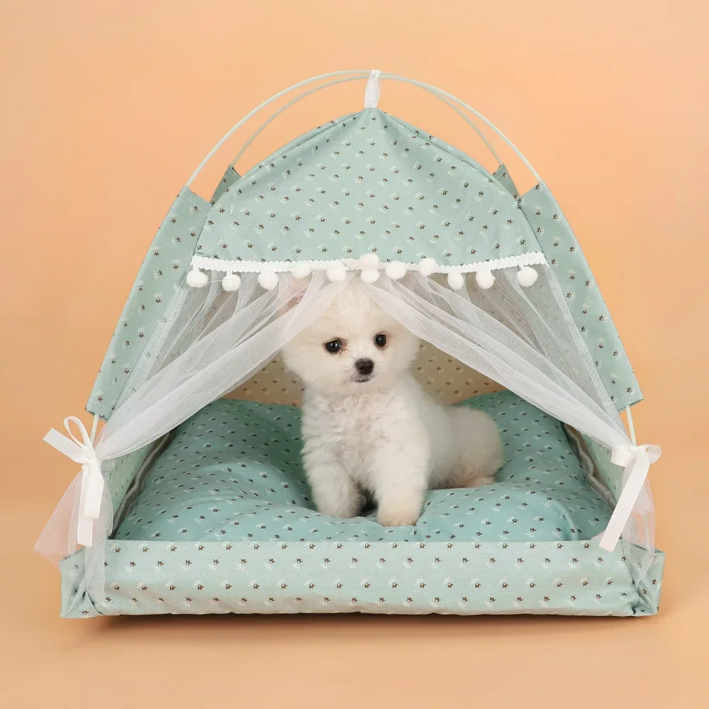 Dog Beds Pet Kennel Cat Nest Princess  Cushion Travel Cat Tent Outdoor Dog Bed for Small Medium Puppy Indoor Cave Pet House Sofa