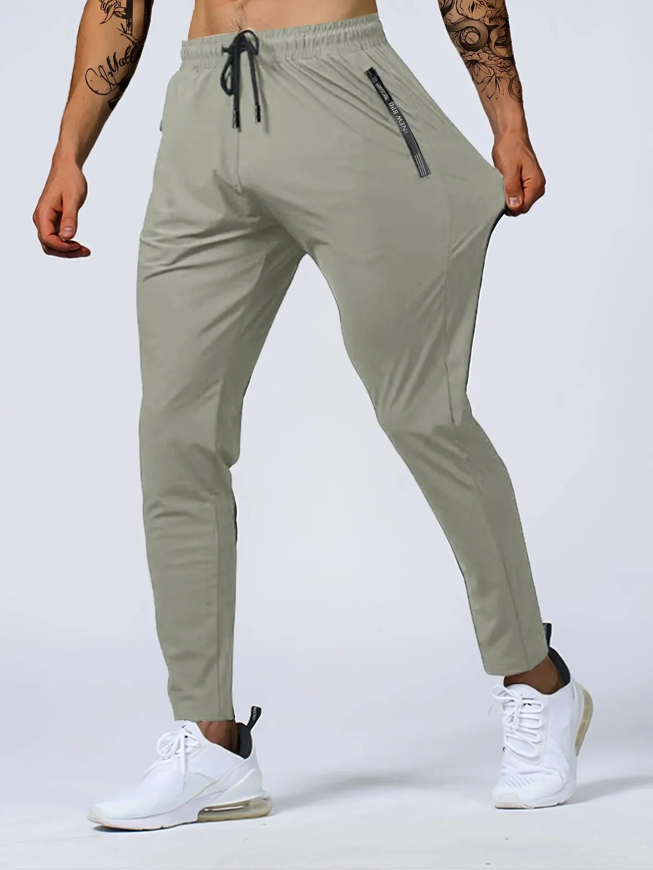 Pantalones deportivos transpirables de secado rápido para hombre, pantalones deportivos de alta elasticidad para Fitness