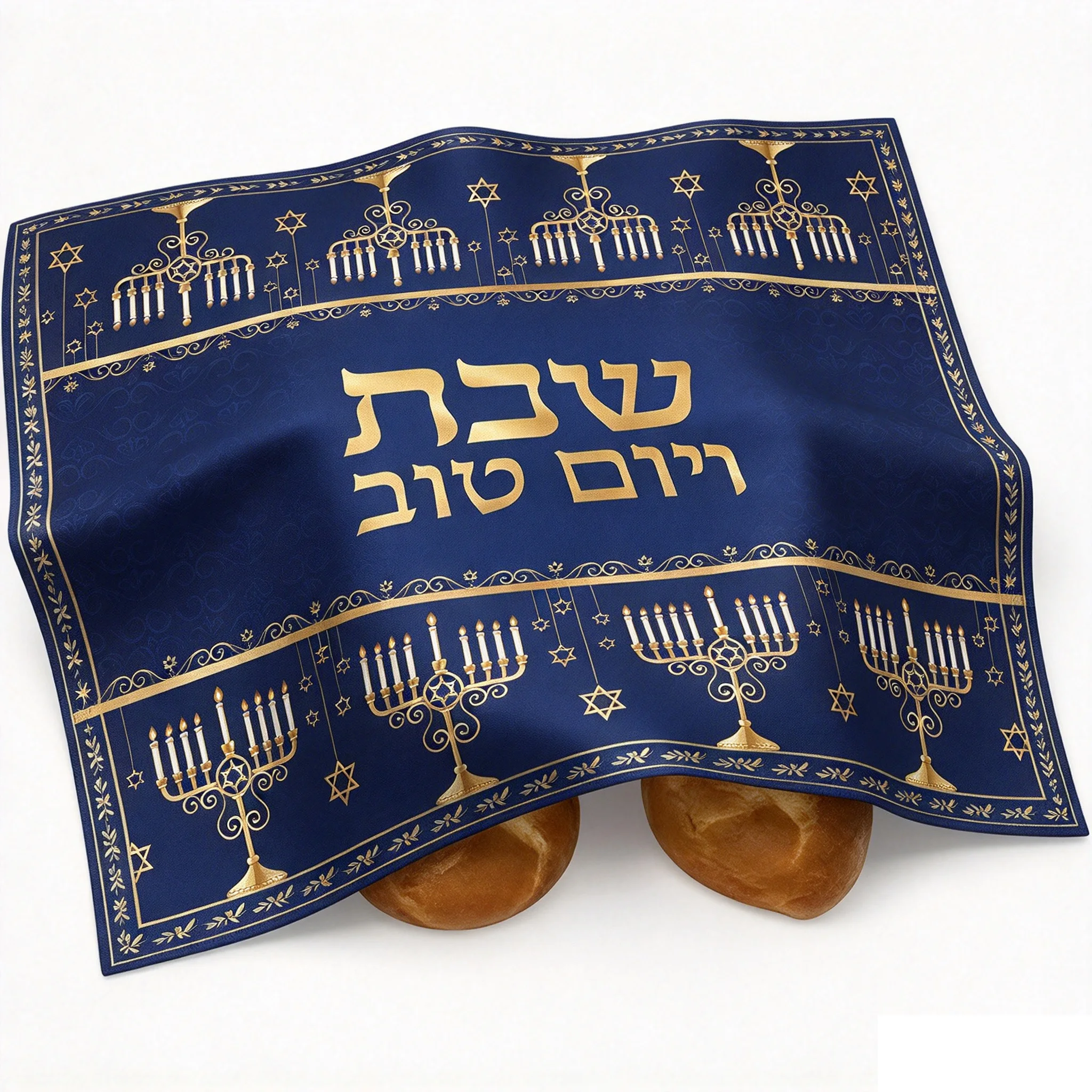 Jewish Star of David Hanukkah Chanukah Challah Cover Cloth Polyester Kitchen Dining Matzo Cover Cloth Hanukkah Judaica Gift