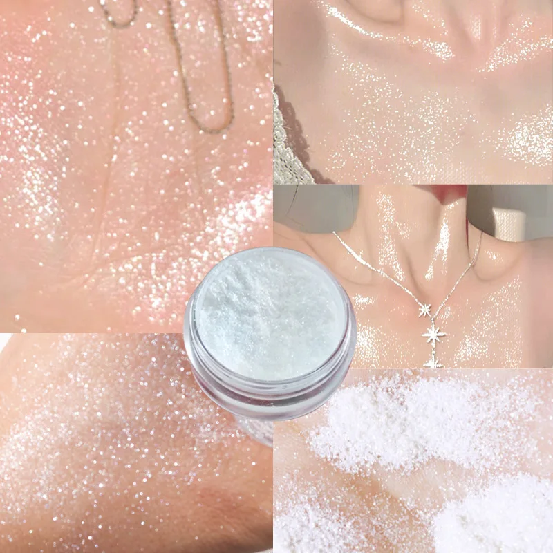 Glitter markeerstiftpoeder, hoogglans poeder lichaam en gezicht glitter parelachtige poeder make-up, verhelderende huid sleutelbeen bruidsbruiloft