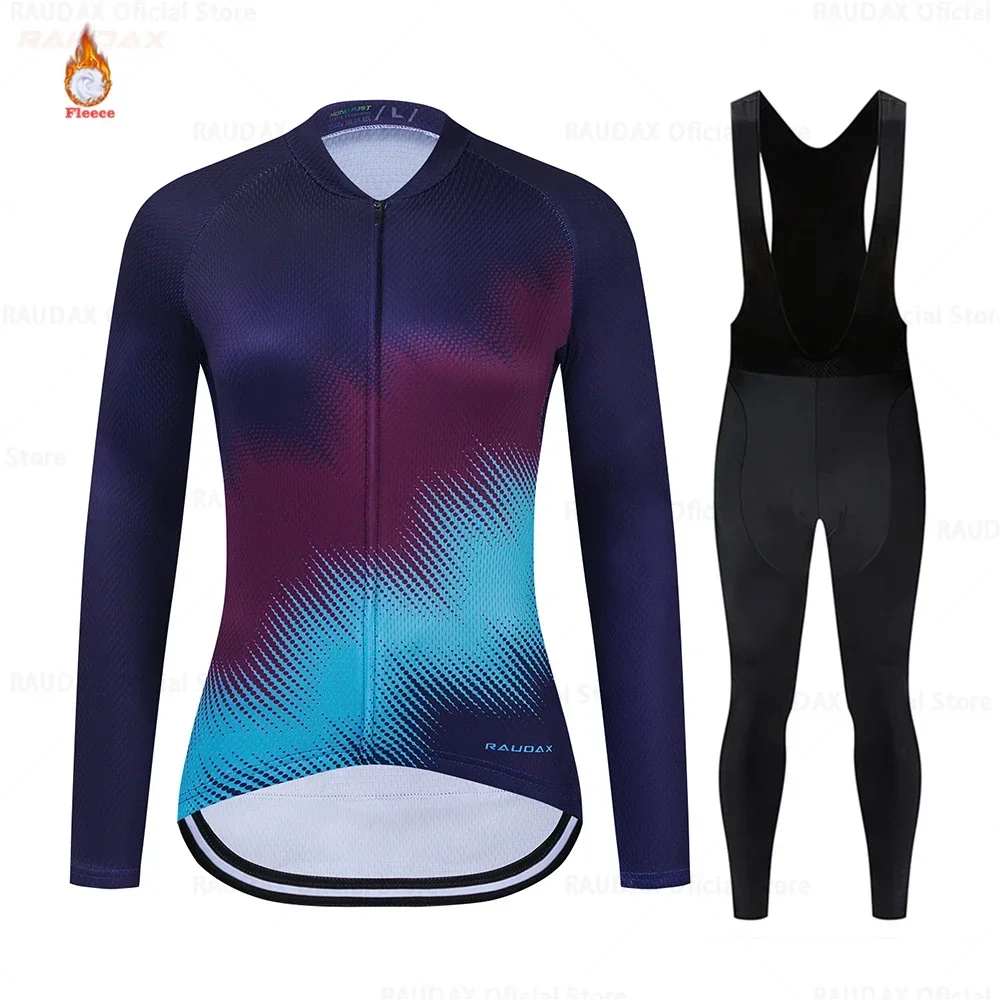 Lady\'s Cycling Jersey 2023 New Team Women Road Bike Winter Cycling Clothing MTB Cycling Bib Pants Ropa Ciclismo Thermal Fleece