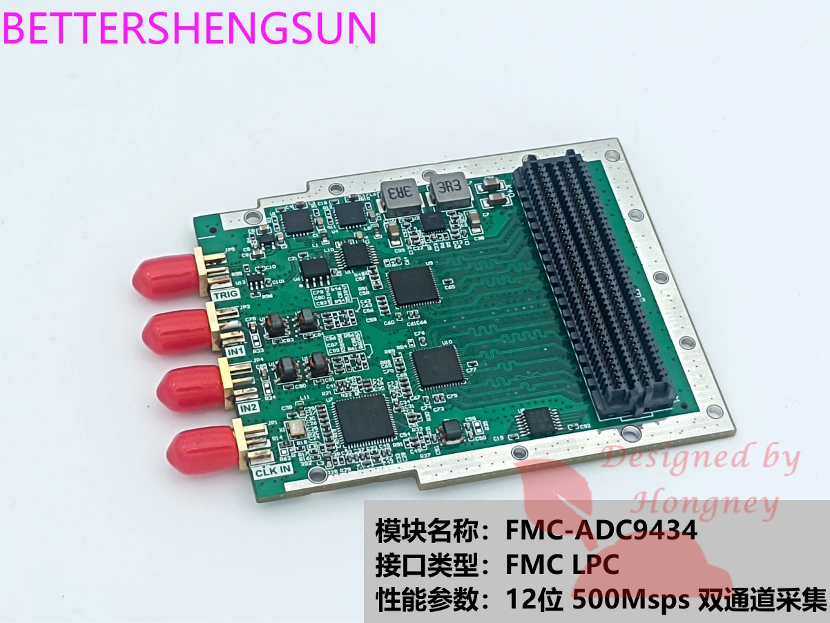 High speed ADC acquisition FMC sub card dual channel 500M 12 bit AD9434 module