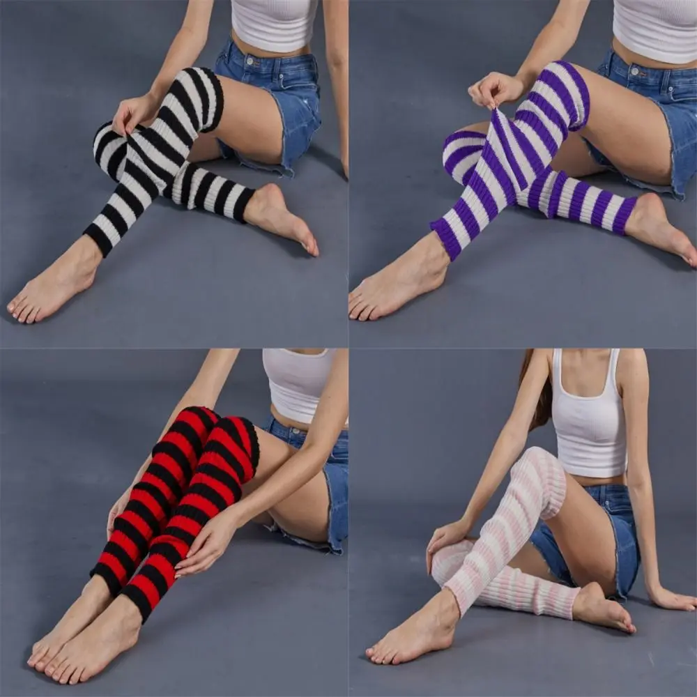 Осенне-зимние гетры Y2K в стиле "Лолита", неоновые ребристые гетры в стиле Харадзюку, вязаные длинные носки для женской спортивной йоги