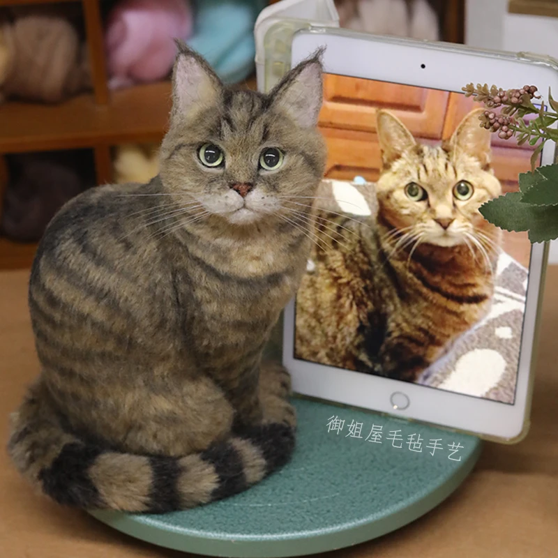 

Wool felt simulation custom cat and dog model ornament