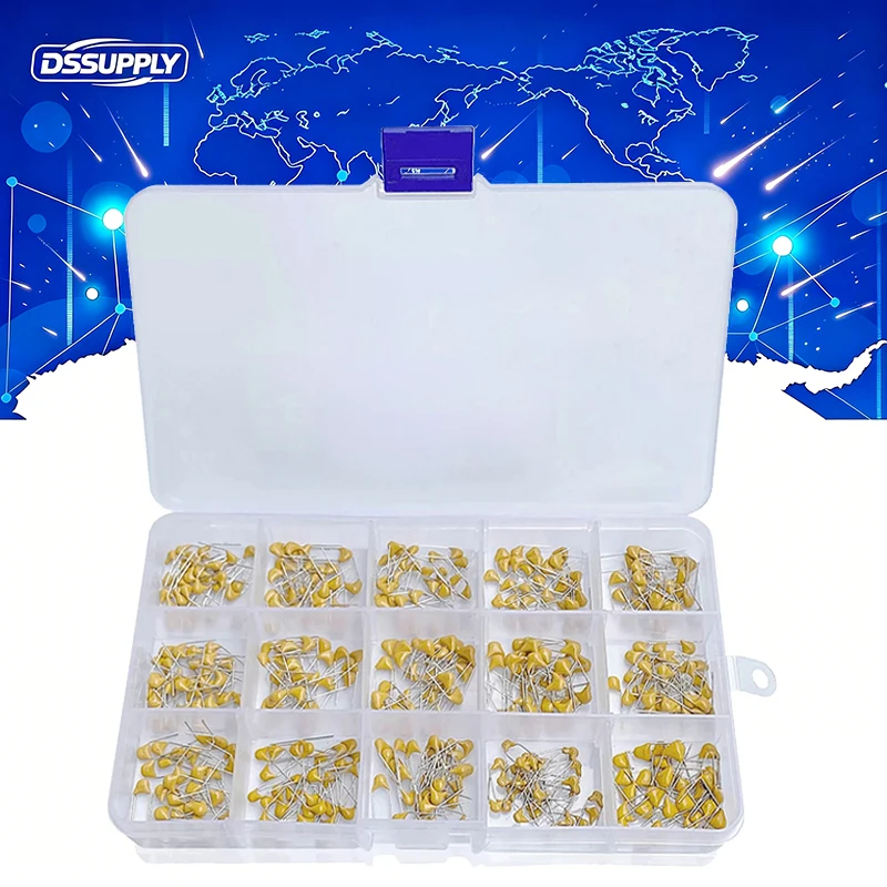 450PCS/Box Set 50V Monolithic Ceramic Capacitor Kits 10PF 20PF 30PF 47PF 56PF 68PF 100PF 200PF 300PF 680PF 1 4.7 10 47nF 100NF