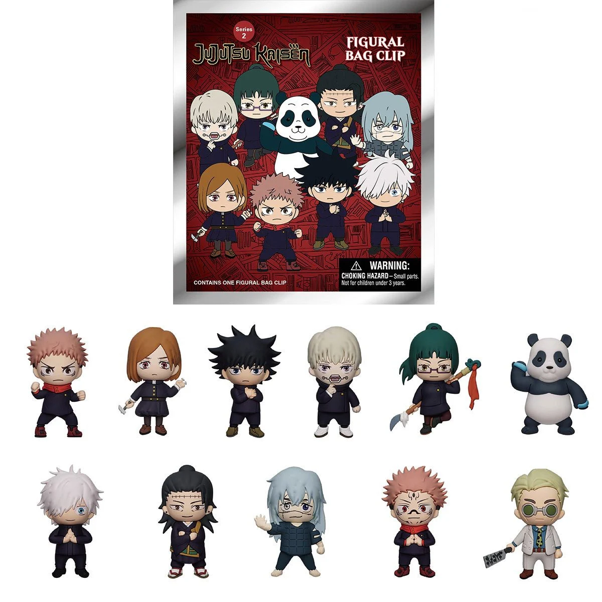 1pc Jujutsu Kaisen Officially Licensed Bulk Bag Clip Keychain Random One Megumi or Other Characters for Family and Friend Gifts