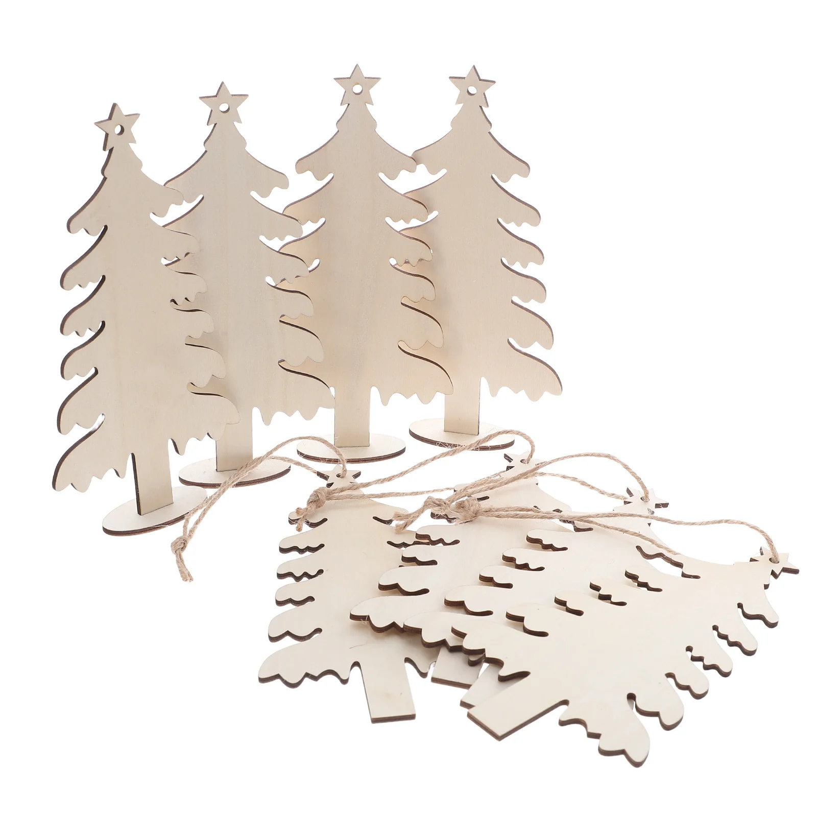 

20Pcs Christmas Tree Wooden Cutouts Blank Wood Discs to Paint Unfinished Wood DIY Craft Ornaments Hanging Display Decor