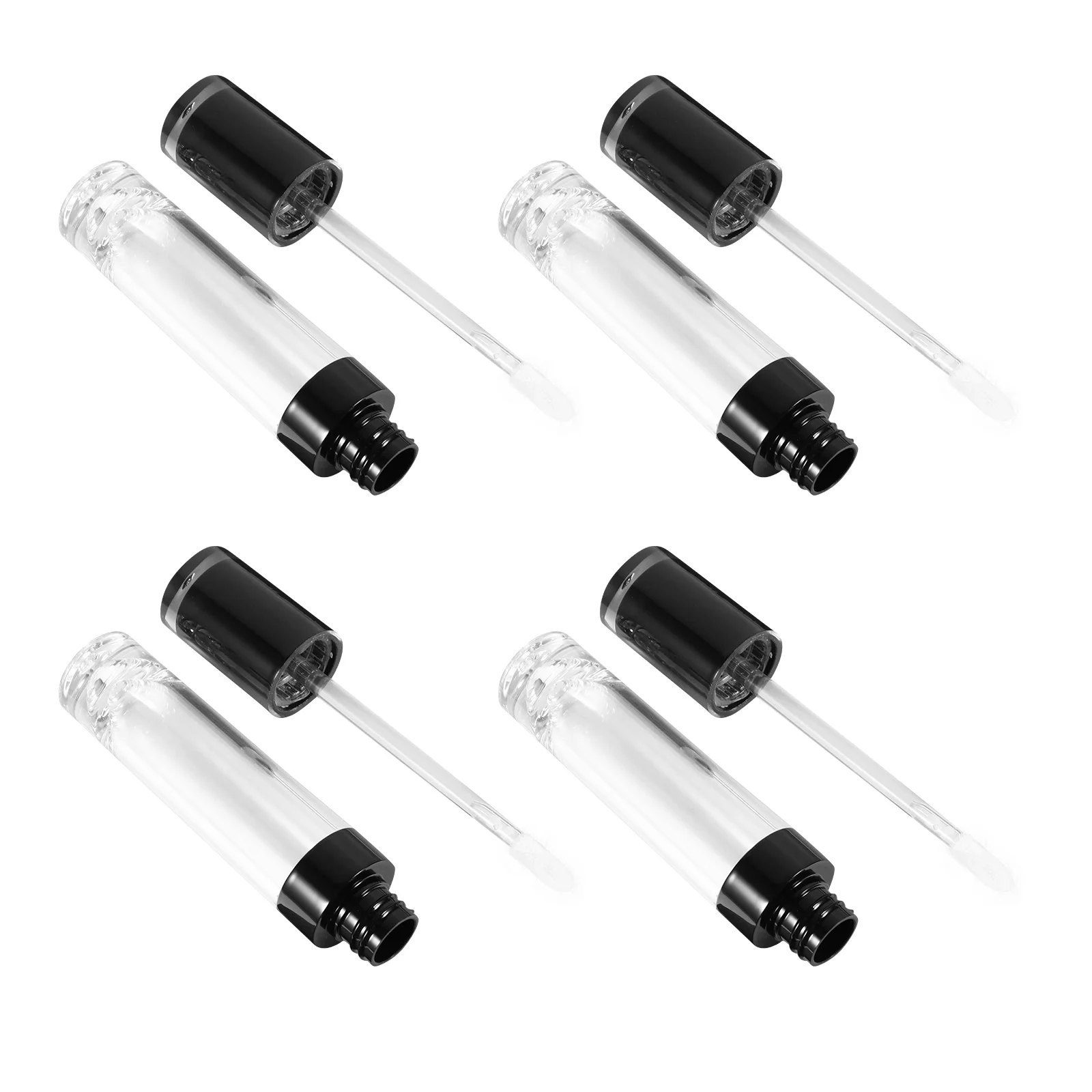 4 recipientes de brilho labial dos pces 8ml tubos plásticos reutilizáveis para viagens mini dispensador segurar óleo labial fácil transportar maquiagem