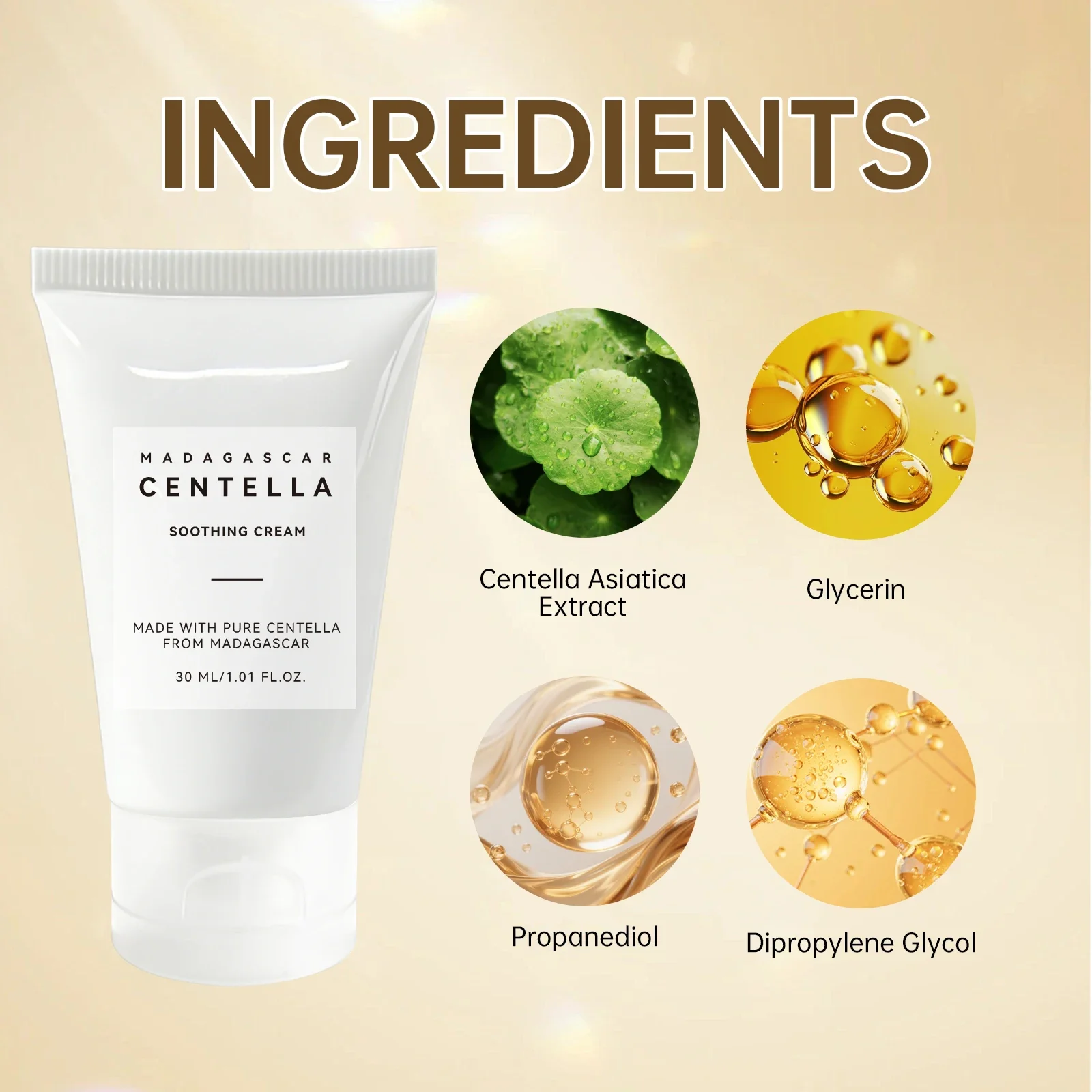 Centella Asiatica Soothing Gel 30ml Face Body Skin Calming Hydrating Moisturizer Dry Sensitive Skin Daily Skincare Cream