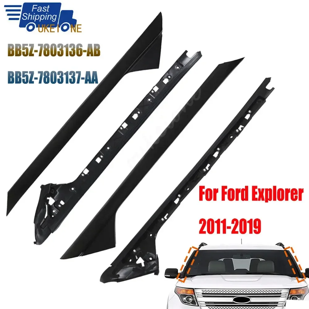 

For Ford Explorer 2011-2019 Windshield Side Pillar Cover Winscreen Window Glass Outer Molding Inner Lining Trim Car Accessories