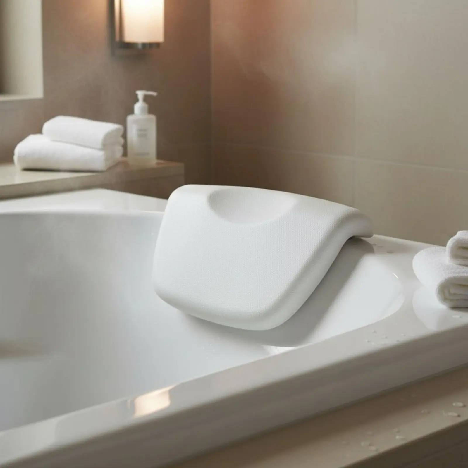 1Pc Bathtub Pillow Non-Slip Suction Jacuzzi Headrest Comfortable Universal Bath Pillow for Home Hotel Spa Relaxation Shower