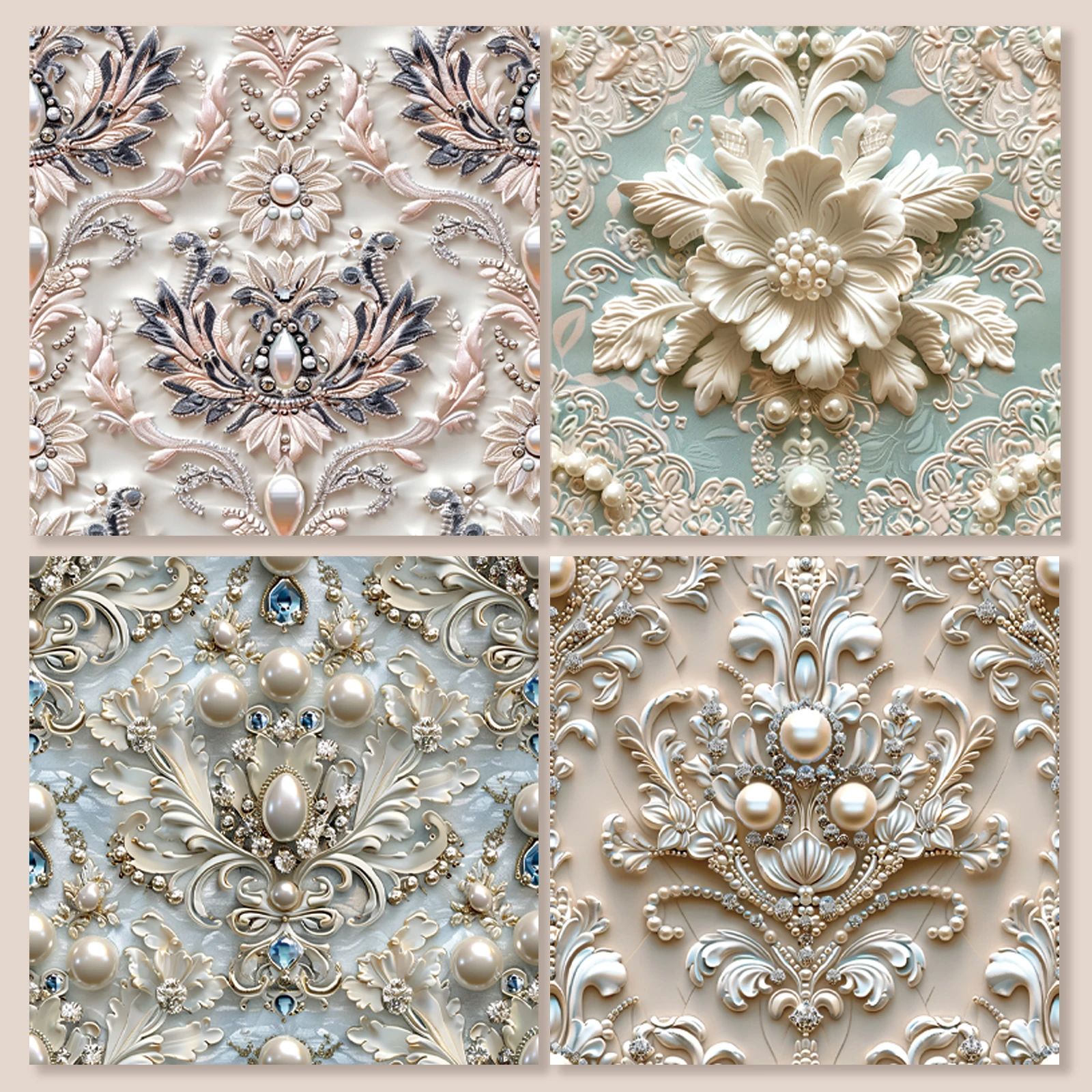 Pressed Surface With Pearl Satin Scrapbook Paper Pad 8 Sheets Art Craft Pattern Paper For Scrapbooking Assorted Festive Designs