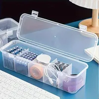 Transparent Cable Organizer with Lid, Dust-Proof Storage Case, Card Organizer, and Clutter-Clearing Battery Holder for Office 4