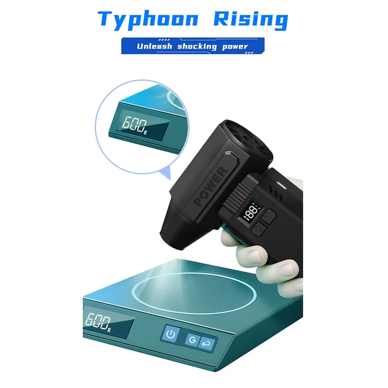 AS60-Powerful 400000 RPM Violent Fan Strong Dust Blower Mini Turbo Jet Fan Type-C Charging Brushless Motor For Car Computer Keyb