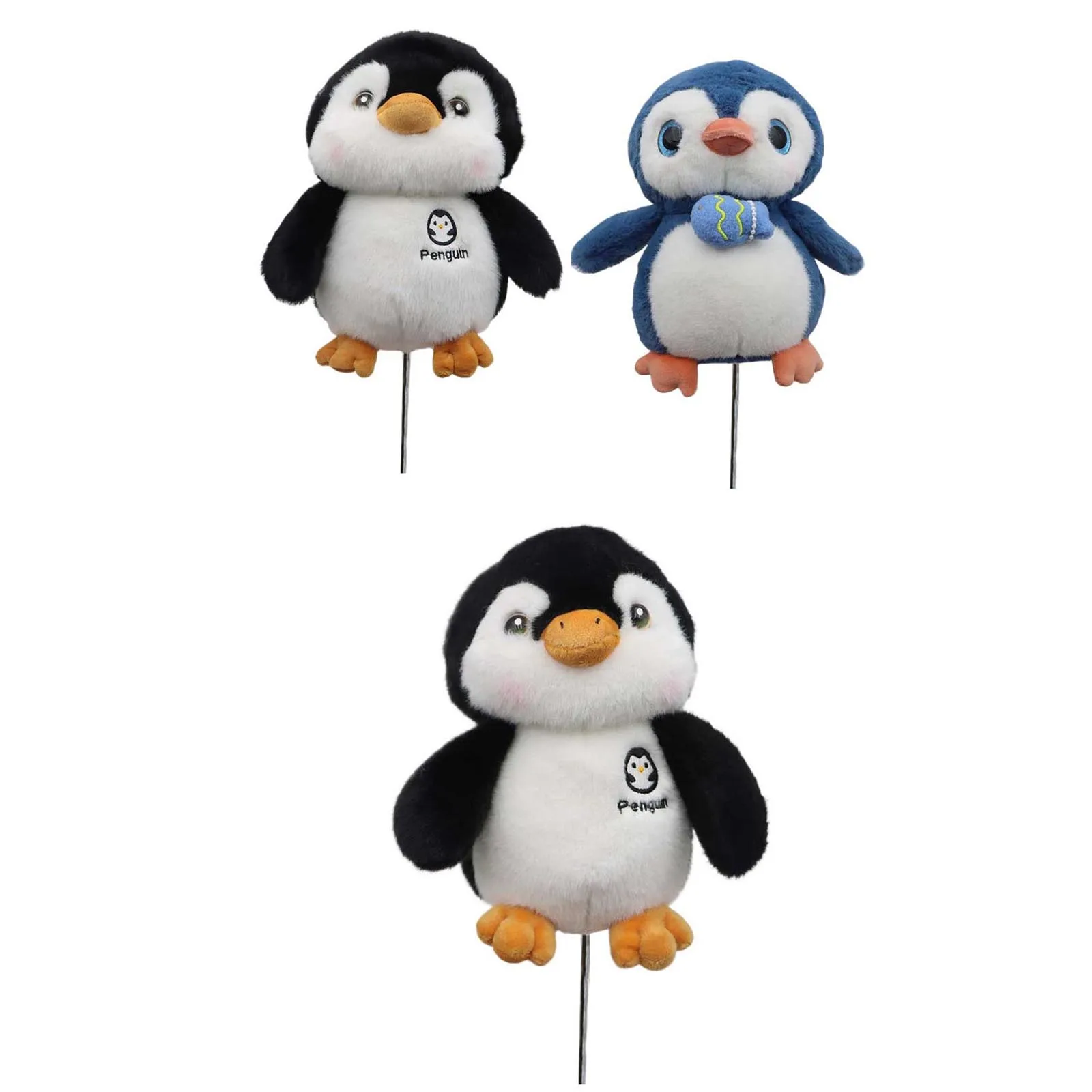Cute Plush Penguin Golf Club Head Cover Driver Fairway Wood Protector Club Headcover for Golfing view 3