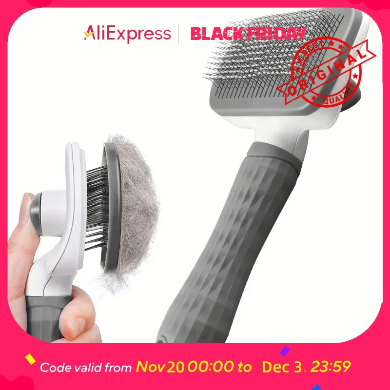 Self Cleaning Slicker Brush for Dogs and Cats Pet Grooming Tool for Shedding and Tangled Hair Removal