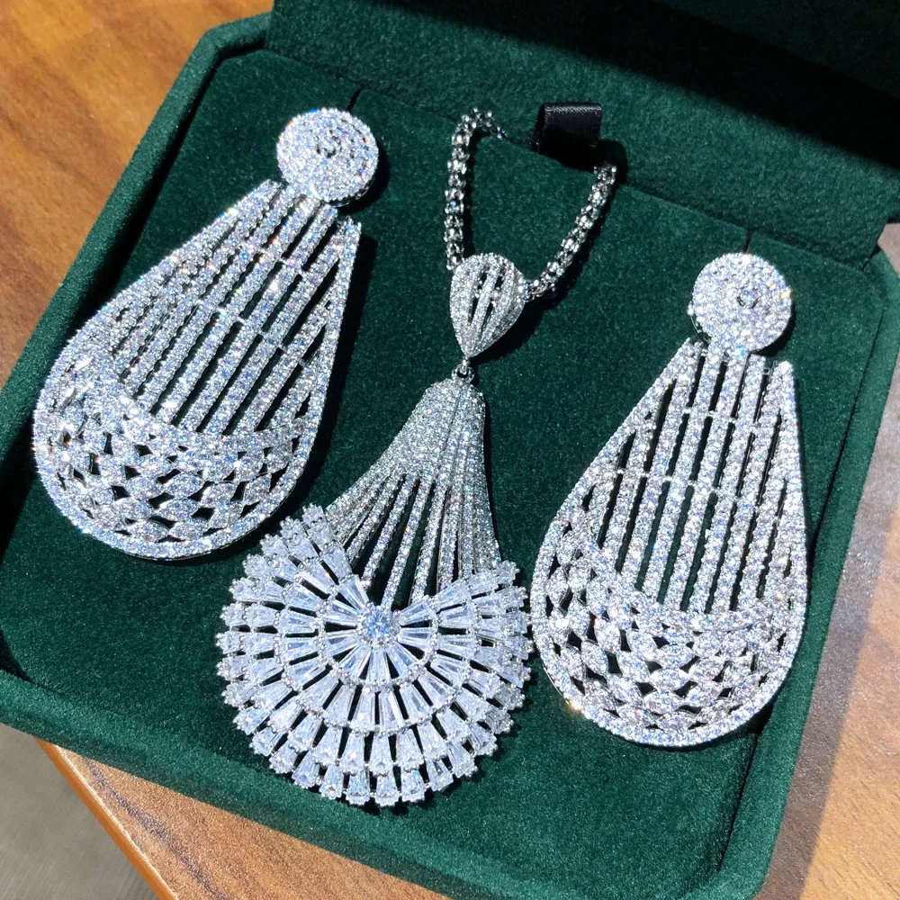 

Kellybola Trendy Luxury Multiple Types Necklace Earrings Jewelry Set Noble Shiny CZ Bridal Wedding Party Show Accessories