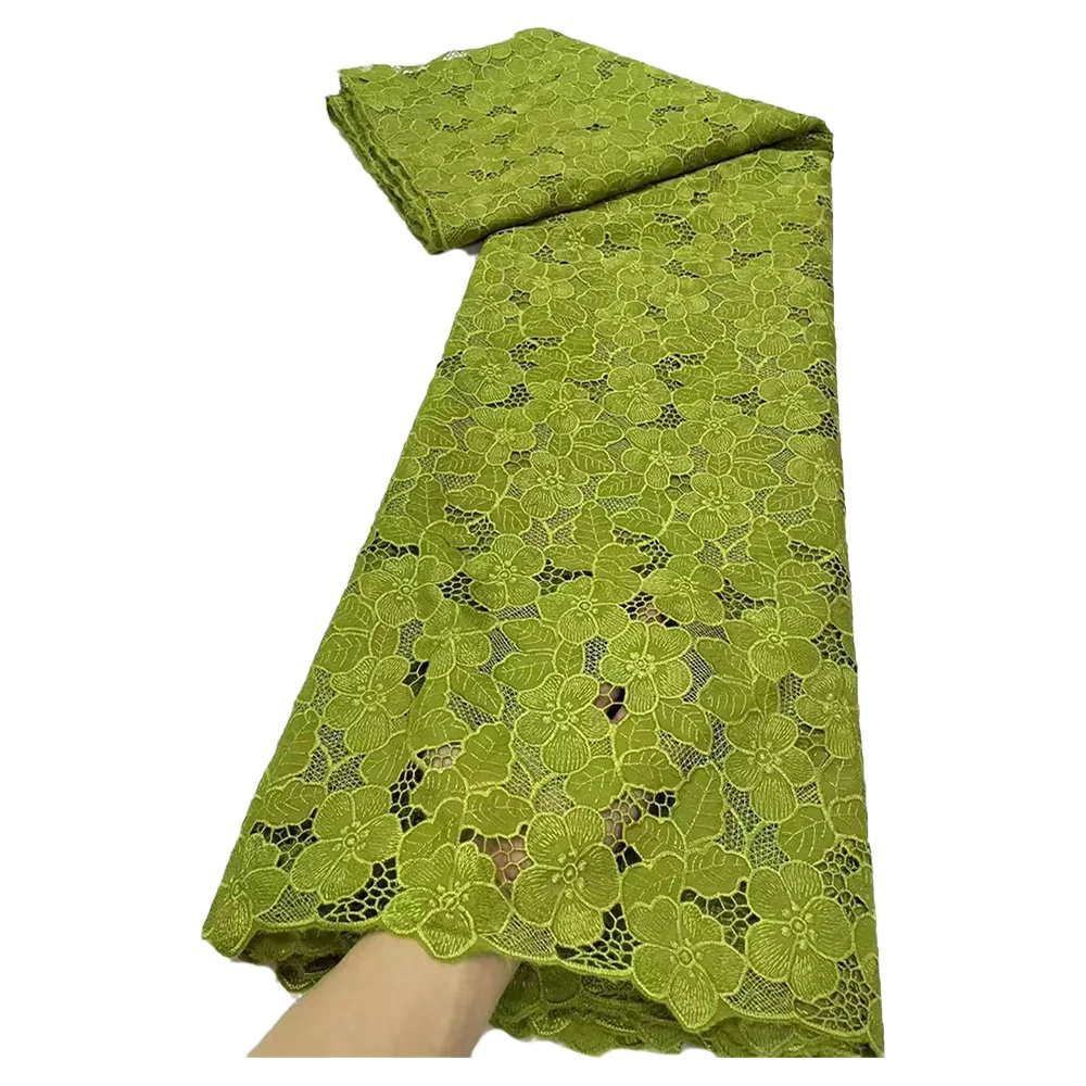 

Cord Embroidered Original Swiss Voile Lace Skin Friendly African Guipure Fabric Celebrants Cloth Used for Dubai Abaya Robe