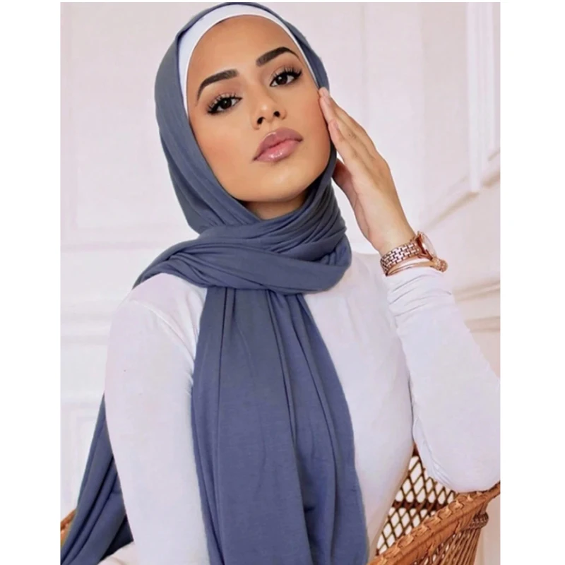 Modal Fabric Hijab Jersey Stretch Hijab Head Scarf Wrap for Women Muslim All Seasons Turban Femme Africaine