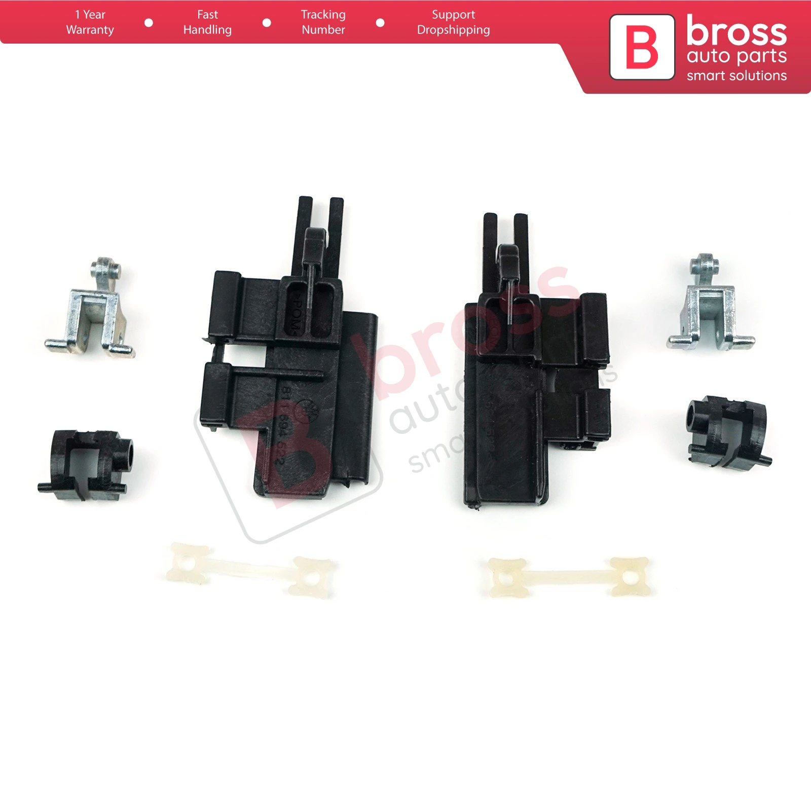 Bross BSR535 + BSR536 8 Pieces Sunroof Slider Guide Rail Set Left AND Right Side 811694522-3 for BMW E39 X5 e53 1999-2006