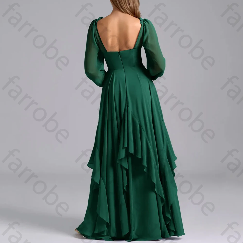 فساتين سهرة بأكمام طويلة ورقبة على شكل حرف v بدون ظهر فستان المشاهير رائع عالي الجودة للحفلات الراقصة للنساء حسب الطلب