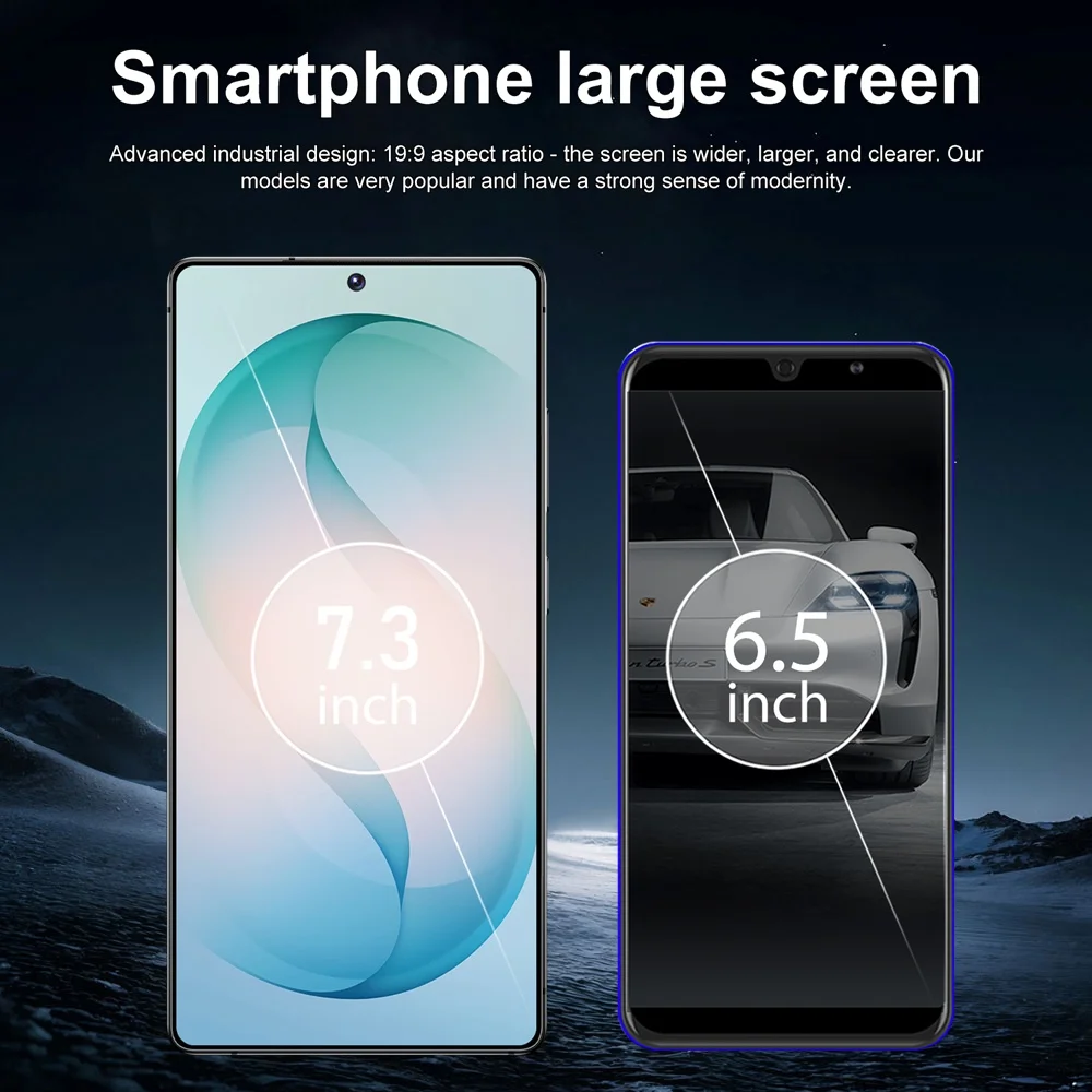 K-Touch Smartphone For S26 Ultra 5G Cell Phone 7.3 Inch 7800mAh Battery Mobile Phones Full Display Android 48MP Camera 22GB RAM 2TB ROM Face ID 5G Dual SIM Unlocked Android 15 Cell Phone with FM Radio GPS