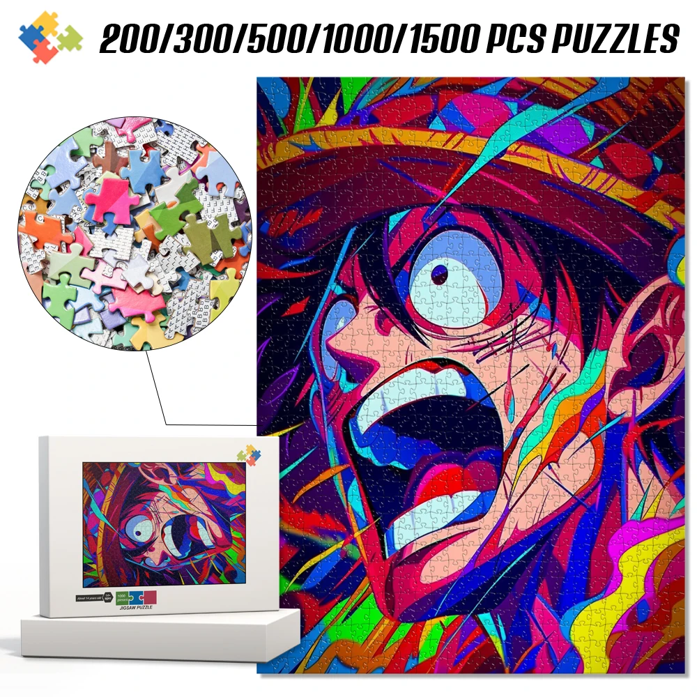 

One Piece Luffy Classic 1000 Pieces Jigsaw Puzzle Thickened Pieces Durable Educational Toys Creative Gifts for Anime Fans Family