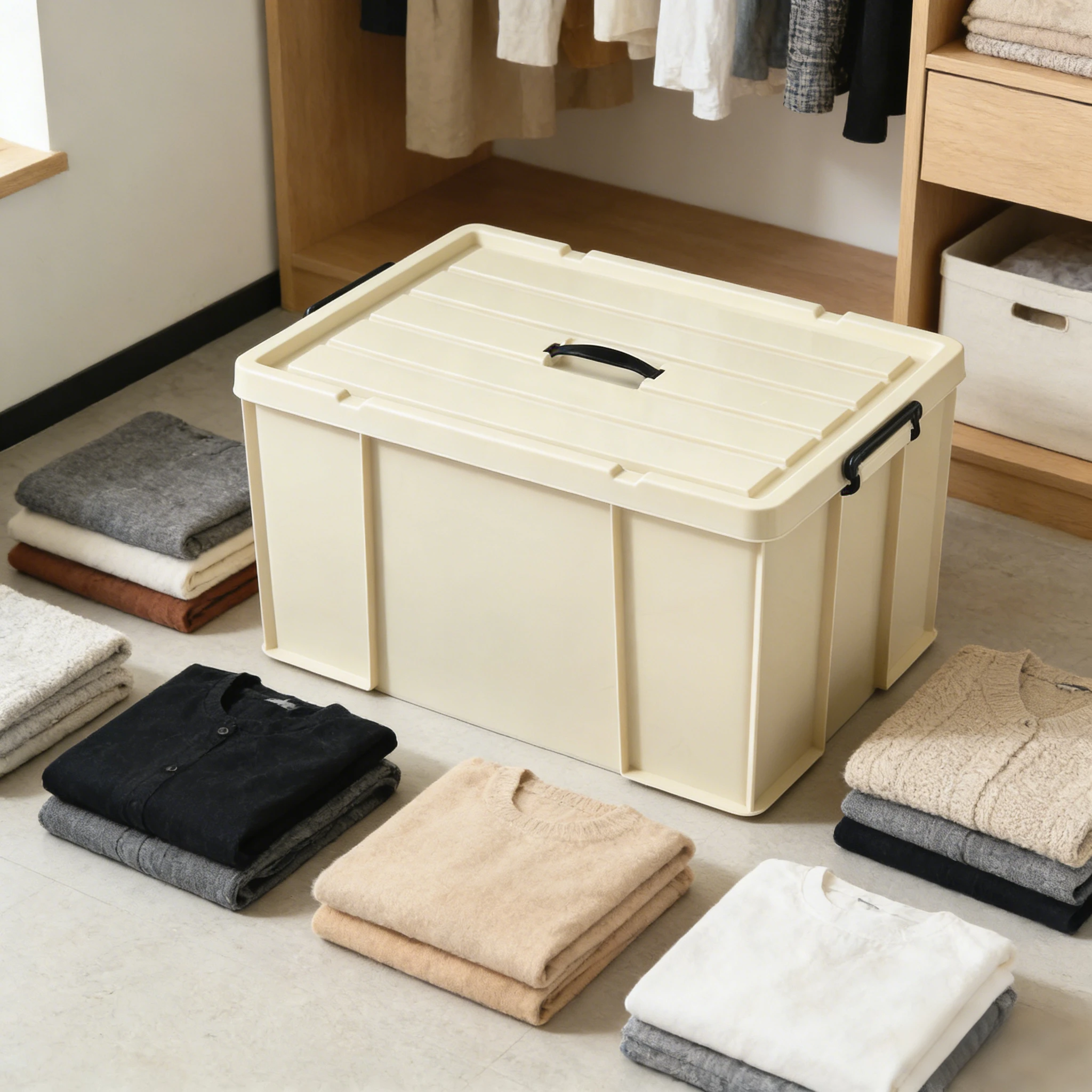 

Large Capacity Thickened PP Waterproof Portable Storage Box Multifunctional Sturdy Organizer Bin Home Toy Clothes Storage 6-10L