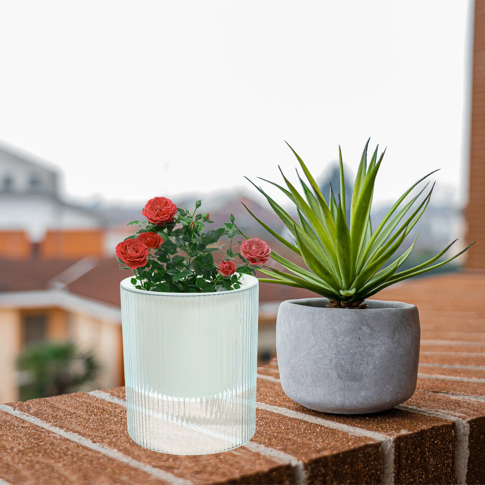 2 pçs plantador de corda de algodão auto rega vaso de armazenamento automático transparente plantas titular