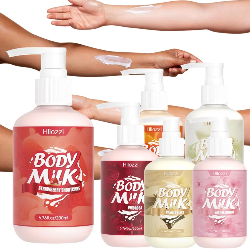 200ml Collagen Fruit Fragrance Body Lotion Hydrating Body Milk Lotion for Silky Skin Deep Hydration Body Moisturizing Cream
